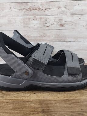 Orthofeet Men's Neptune Hands-Free Plantar Faciitis Sandals Gray Size 14 Wide